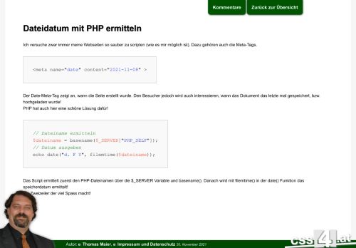 Datum der aktuellen Datei ermitteln