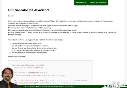 URL Validator mit JavaScript