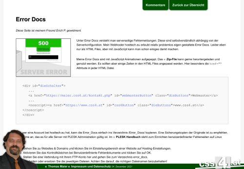 Error Docs - serverseitige Fehlermeldungen